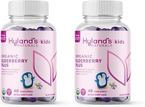Hyland's Organic Elderberry Plus Gummies, Organic Black Elderberry with ZINC and Vitamin C, Immune Support Supplement for Adults, 60 Vegan Gummies (30 Days) in Saudi Arabia