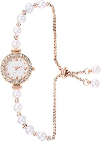 MINILUJIA Elegant Luxury Womens Wrist Watch with Small Gold Dial Bling Green Olive Leaves Rhinestones Watch Band Dress Analog Slim Bracelet Lady Watch Adjustable Strap in Saudi Arabia