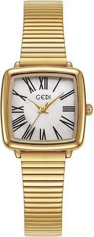Fashion Square Ladies Watches Mother-of-Pearl Face Elegant Dress Women Quartz Watch Stainless Steel Band Pretty Waterproof Wristwatch Ladies Gift in Saudi Arabia
