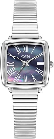 Fashion Square Ladies Watches Mother-of-Pearl Face Elegant Dress Women Quartz Watch Stainless Steel Band Pretty Waterproof Wristwatch Ladies Gift in Saudi Arabia