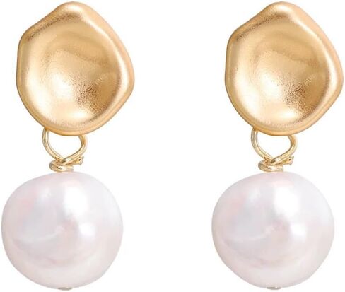 Freshwater Pearl Earrings for Women Baroque,Retro,Trendy Eardrop,Jewelry Gift in Saudi Arabia