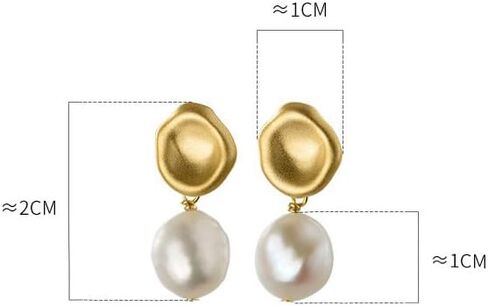 Freshwater Pearl Earrings for Women Baroque,Retro,Trendy Eardrop,Jewelry Gift in Saudi Arabia