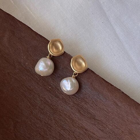 Freshwater Pearl Earrings for Women Baroque,Retro,Trendy Eardrop,Jewelry Gift in Saudi Arabia