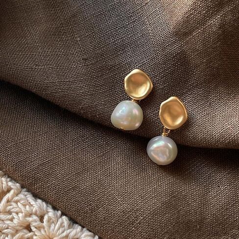 Freshwater Pearl Earrings for Women Baroque,Retro,Trendy Eardrop,Jewelry Gift in Saudi Arabia