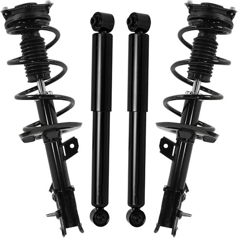 Detroit Axle - FWD Struts Shocks for 2012-2013 Nissan Rogue 2014-2015 Rogue Select, 2 Front Struts with Coil Spring Assembly 2 Rear Shock Absorbers Replacement Suspension Kit in Saudi Arabia