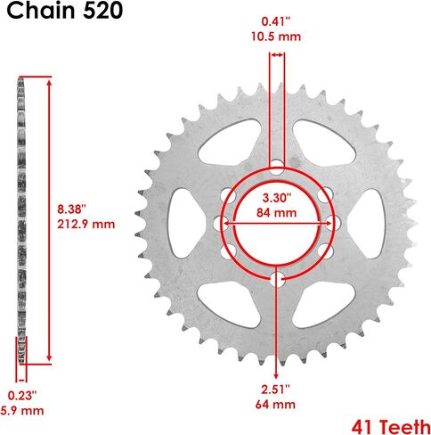 Caltric Red Drive Chain And Sprockets Kit Compatible with Suzuki Lt230E Quadrunner 230 1986-1993 in Saudi Arabia