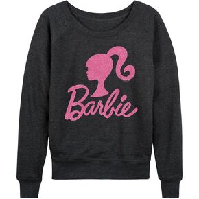 Barbie - Logo Pink Glitter - Women's Lightweight French Terry Long Sleeve Shirt in Saudi Arabia