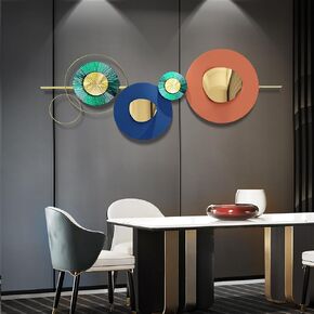 LJSCLDF Large Metal Wall Art Decor for Living Room, Modern Luxury Gold Wall decor 59 × 19.6 inches 3D Geometric Round Wall Sculpture for Bedroom Kicthen (Gold) in Saudi Arabia