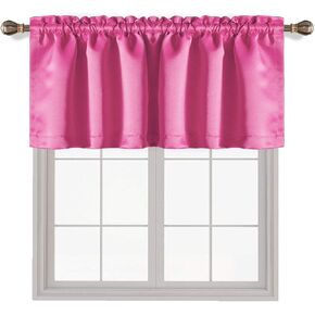 EcoDrapes Valance Curtains for Small Size Window Kitchen, Bathroom, Cafe Rod Pocket Polyester Fabric (Rose Gold, 21 Inch Wide by 8 Inch Long- 1 Panel) in Saudi Arabia