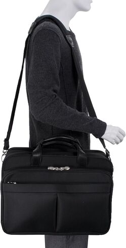 حقيبة كمبيوتر محمول McKlein Walton مقاس 17 بوصة من النايلون قابلة للتوسيع ومقصورة مزدوجة مع أكمام قابلة للإزالة in Kuwait