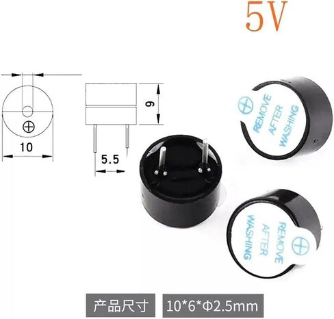 10PCS Active Buzzer 3V/5V/12V/16R TMB12A03 TMB12A05 TMB12A12 Magnetic Long Continous Beep Tone 12095 12 * 9.5mm Mini Speaker(Passive Buzzer 16R) in Saudi Arabia