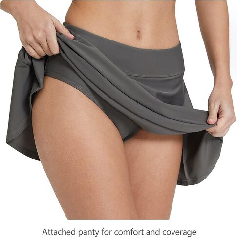 BALEAF Women's High Waisted Swim Skirt Bikini Tankini Bottom with Side Pocket Black Size XXXL in Saudi Arabia