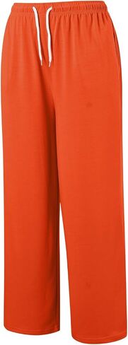 Womens Wide Leg Sweatpants Fleece High Waisted Baggy Sweat Pants Drawstring Open Bottom Casual Athletic Joggers with Pocktes in Saudi Arabia