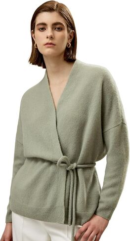 LilySilk Cashmere Silk Blended Lounge Wrap Cardigan for Women Relaxed Fit Wrap Front Coat for Autumn Winter Loungewear in Saudi Arabia