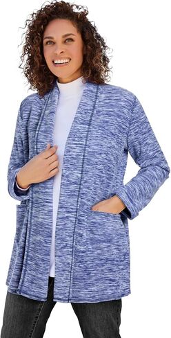 امرأة ضمن زائد الحجم microfleece cardigan شالو شال سترة كبيرة الحجم طويلة in Kuwait