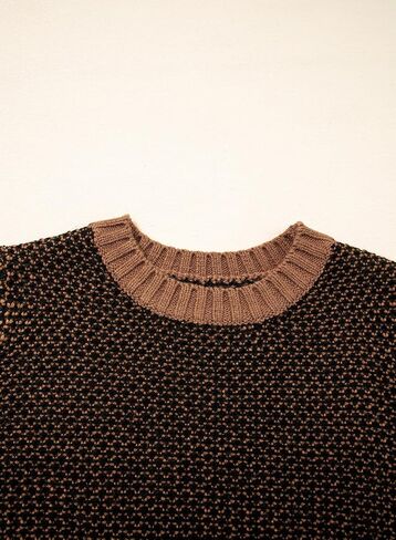 Sidefeel Women's Long Sleeve Pullover Sweaters Casual Crewneck Chunky Knit Color Block Jumper Tops in Saudi Arabia