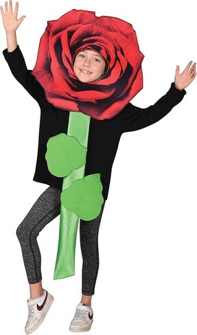 Rasta Imposta Red Rose Flower Child Costume Bouquet Garden Flowers Kids Dress Up Cosplay Party Costumes, Childrens Size 7-10 in Saudi Arabia