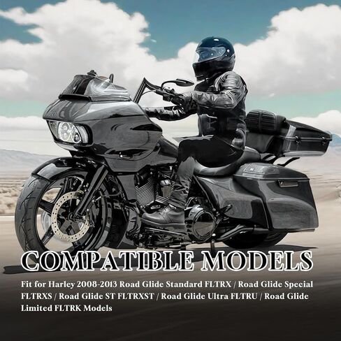 12" Rise Pre-wired Ape Hangers Handlebars for Harley 2008-2013 Road Glide FLTR/Road Glide Special FLTRXS/Road Glide Ultra FLTRU with CAN-Bus/TBW 1.25" Meathook Bar, Black in Saudi Arabia