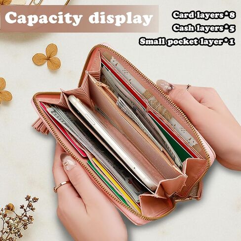 Women Wallet, PU Long Wallets for Women, Large Capacity Wallet for Woman with Zipper, Slim Women Wallet for Dating, Shopping(Black) in Saudi Arabia