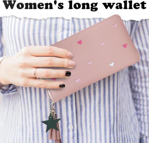 Women Wallet, PU Long Wallets for Women, Large Capacity Wallet for Woman with Zipper, Slim Women Wallet for Dating, Shopping(Black) in Saudi Arabia