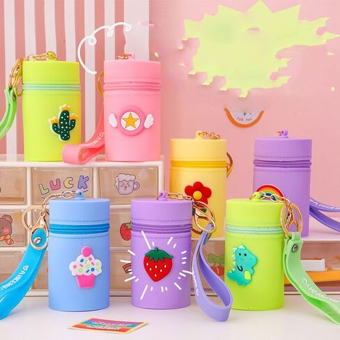 Generic Headphone Storage Bag Lovely Mini Coin Purse Multifunctional Silicone Coin Pocket Portable Key Chain(A) in Saudi Arabia