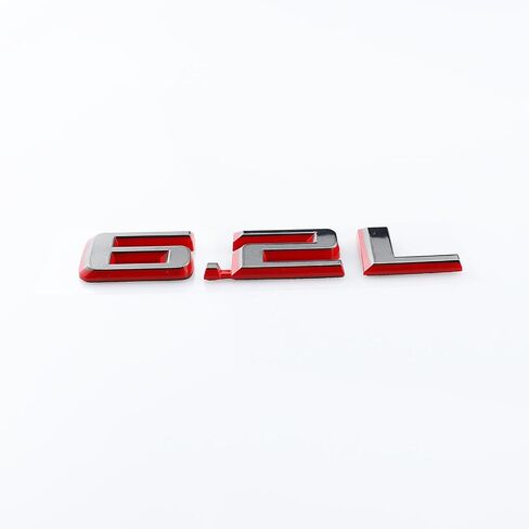 6.2L Emblem Car Hood Badge for 2019 2020 2021 2022 1500 2500HD Truck Nameplate Sticker Pack of 2 (Black-Red) in Saudi Arabia