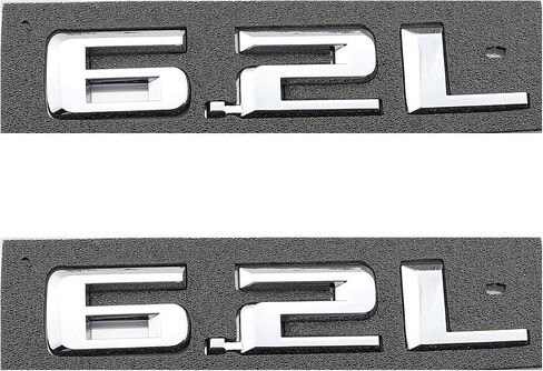 6.2L Emblem Car Hood Badge for 2019 2020 2021 2022 1500 2500HD Truck Nameplate Sticker Pack of 2 (Black-Red) in Saudi Arabia