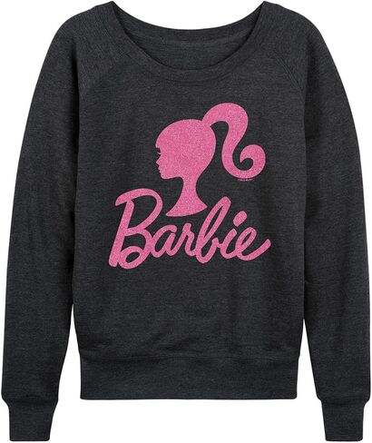 Barbie - Logo Pink Glitter - Women's Lightweight French Terry Long Sleeve Shirt in Saudi Arabia