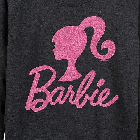 Barbie - Logo Pink Glitter - Women's Lightweight French Terry Long Sleeve Shirt in Saudi Arabia