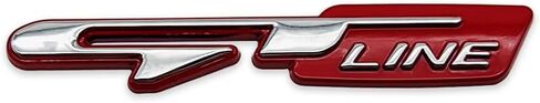 3D Metal GT Line Logo Car Emblem Auto Grand Tourer Badge Premium Sticker Racing Sport Decal Replacement (Black&Red) in Saudi Arabia