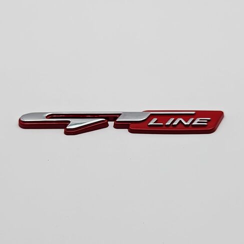 3D Metal GT Line Logo Car Emblem Auto Grand Tourer Badge Premium Sticker Racing Sport Decal Replacement (Black&Red) in Saudi Arabia