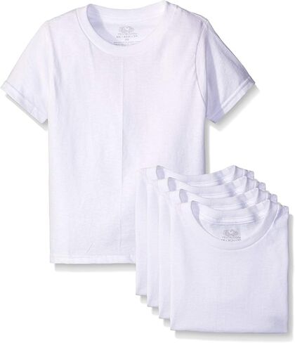 Fruit of the Loom Boys White Crews Tee, Large (Pack of 5) in Saudi Arabia