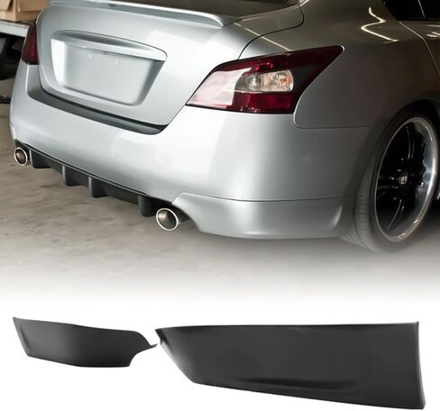 Rear Bumper Diffuser Lip Side Corner Apron, Compatible with 2009-2015 Nissan Maxima, PU Rear Lower Lip Valance Splitter, Unpainted Black in Saudi Arabia