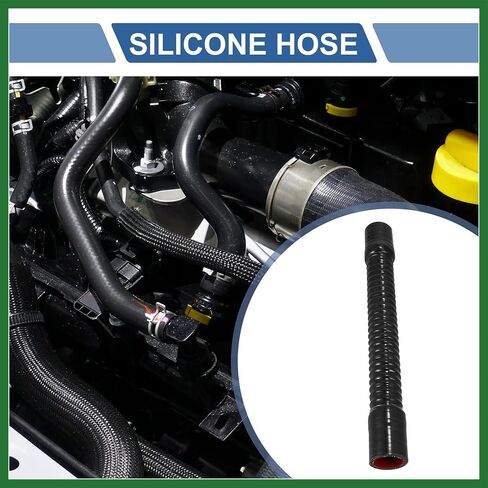 Motoforti 1 Pcs 35mm 1.38" ID 400mm 15.75" Length 0 Degree Black Red Car Silicone Hose Coolant Hose Universal Long-lasting in Saudi Arabia