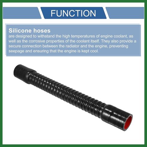 Motoforti 1 Pcs 35mm 1.38" ID 400mm 15.75" Length 0 Degree Black Red Car Silicone Hose Coolant Hose Universal Long-lasting in Saudi Arabia