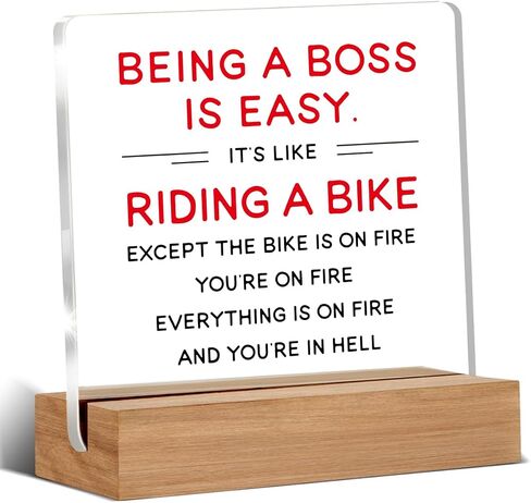 Funny Boss Gifts for Men, Women, Cool Gifts for Bosses, Boss Day Birthday Gift, Office Desk Decor 4 x 4 Inches in Saudi Arabia