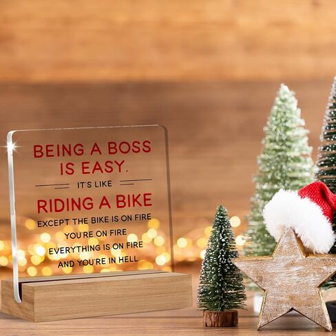 Funny Boss Gifts for Men, Women, Cool Gifts for Bosses, Boss Day Birthday Gift, Office Desk Decor 4 x 4 Inches in Saudi Arabia