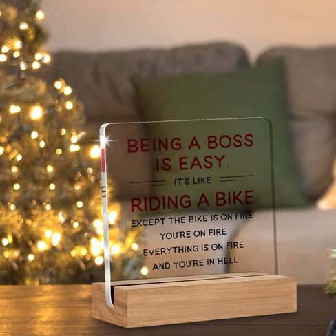 Funny Boss Gifts for Men, Women, Cool Gifts for Bosses, Boss Day Birthday Gift, Office Desk Decor 4 x 4 Inches in Saudi Arabia