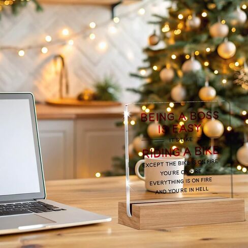 Funny Boss Gifts for Men, Women, Cool Gifts for Bosses, Boss Day Birthday Gift, Office Desk Decor 4 x 4 Inches in Saudi Arabia