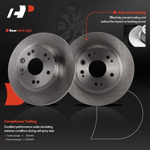 A-Premium 11.10 inch (282mm) Rear Solid Disc Brake Rotors Compatible with Select Acura Models - RL 2002 2003 2004, 2-PC Set in Saudi Arabia