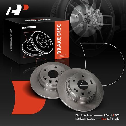 A-Premium 11.10 inch (282mm) Rear Solid Disc Brake Rotors Compatible with Select Acura Models - RL 2002 2003 2004, 2-PC Set in Saudi Arabia