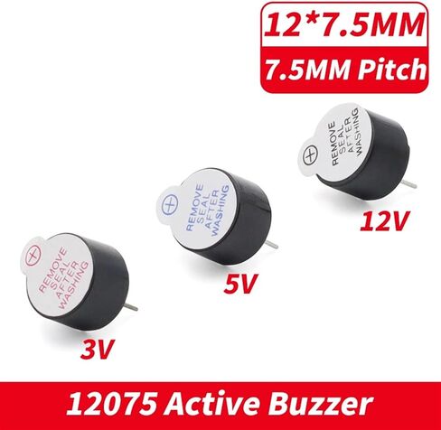 10 قطعة/الوحدة DC3V 5 فولت 12 فولت 12075 صفارة إنذار نشطة 12x7.5 مللي متر سوف يصدر صوت الجرس المتكامل عندما يتم تنشيطه (10 قطعة 12075 3 فولت) in Saudi Arabia