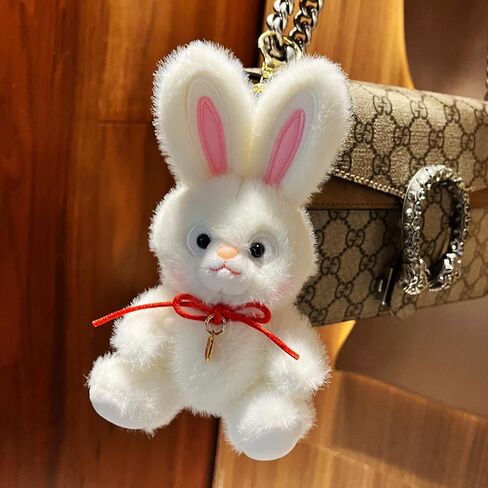 DMCIATOO 6.3 Inch Cute Bunny Keychain - Soft Plush Backpack Charm & Purse Accessory for Women, Gift for Girls in Saudi Arabia