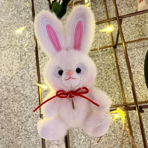 DMCIATOO 6.3 Inch Cute Bunny Keychain - Soft Plush Backpack Charm & Purse Accessory for Women, Gift for Girls in Saudi Arabia