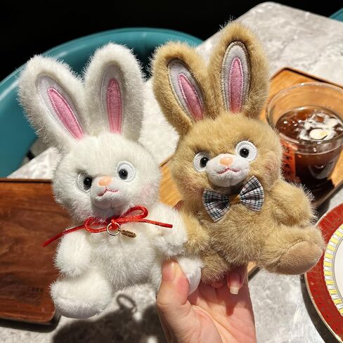 DMCIATOO 6.3 Inch Cute Bunny Keychain - Soft Plush Backpack Charm & Purse Accessory for Women, Gift for Girls in Saudi Arabia