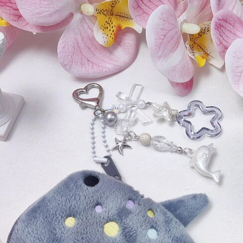 Adorable Whale Shark Coin Purse Keychain,Soft Plush Zipper Coin Purse,Handmade Purse Bag Charm Gift for Girls Women (Grey) in Saudi Arabia