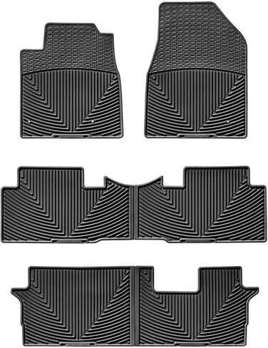 سجادات أرضية WeatherTech مناسبة لجميع الأحوال الجوية لسيارة Honda Pilot - مجموعة كاملة (WTHB148152153)، أسود in Saudi Arabia