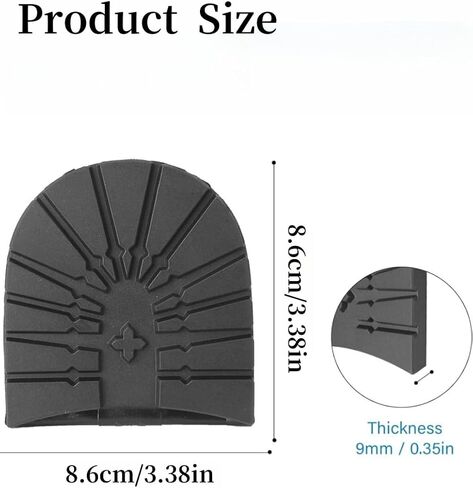 1Pair Black Anti Slip Rubber Boot Heel Replacement Pads,Sole Protector,Shoe Repair Kit in Kuwait