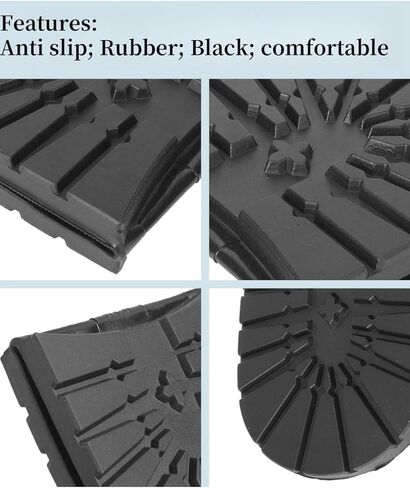 1Pair Black Anti Slip Rubber Boot Heel Replacement Pads,Sole Protector,Shoe Repair Kit in Kuwait