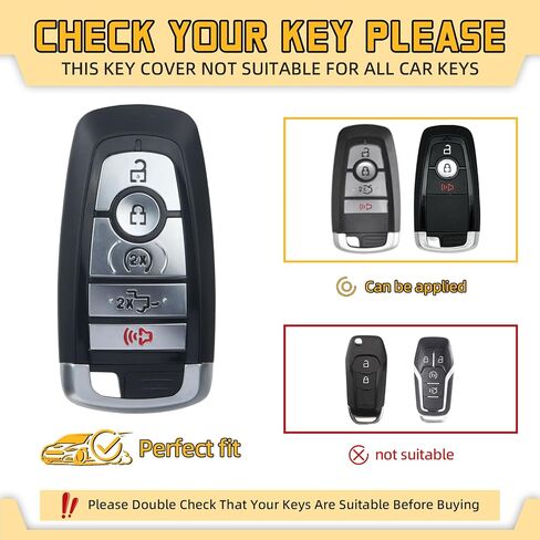 غطاء FUNTOR Key Fob لسيارة Ford Explorer Maverick Mustang Fusion Escape Edge F150 F250 F350، واقي مفتاح TPU ممتاز مع سلسلة مفاتيح جلدية ومفك براغي، حافظة تحكم عن بعد بخمسة أزرار (وردي) in Kuwait